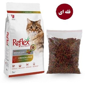 غذای خشک گربه بالغ مولتی کالر طعم مرغ و برنج برند رفلکس (فله کیلویی ) 1 کیلو