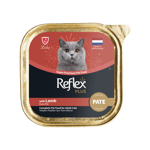 ووم گربه رفلکس پلاس پته با طعم گوشت بره Reflex Plus Super Premium with Lamb Pate وزن 85 گرم