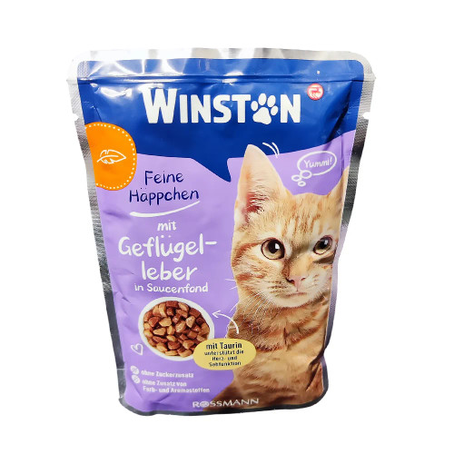 پوچ گربه وینستون با طعم جگر ماکیان در سس 100 گرم