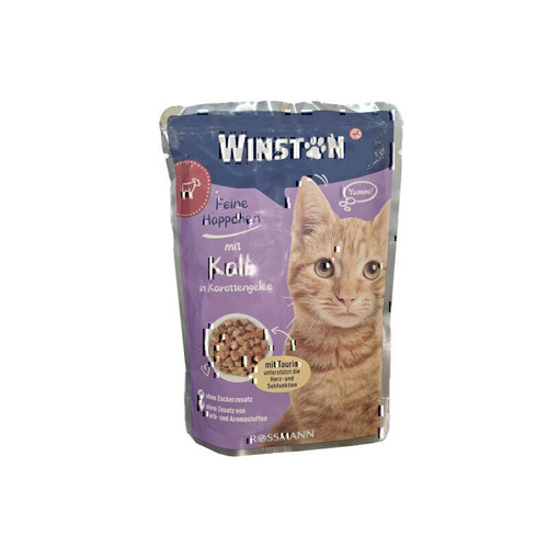 پوچ گربه وینستون با طعم گوشت گوساله در ژله هویج Winston Veal In Carrots Jelly