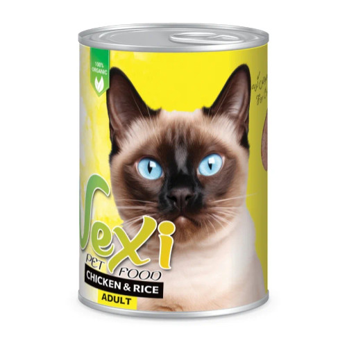 کنسرو گربه بالغ وکسی Vexi با طعم مرغ و برنج 400 گرمی