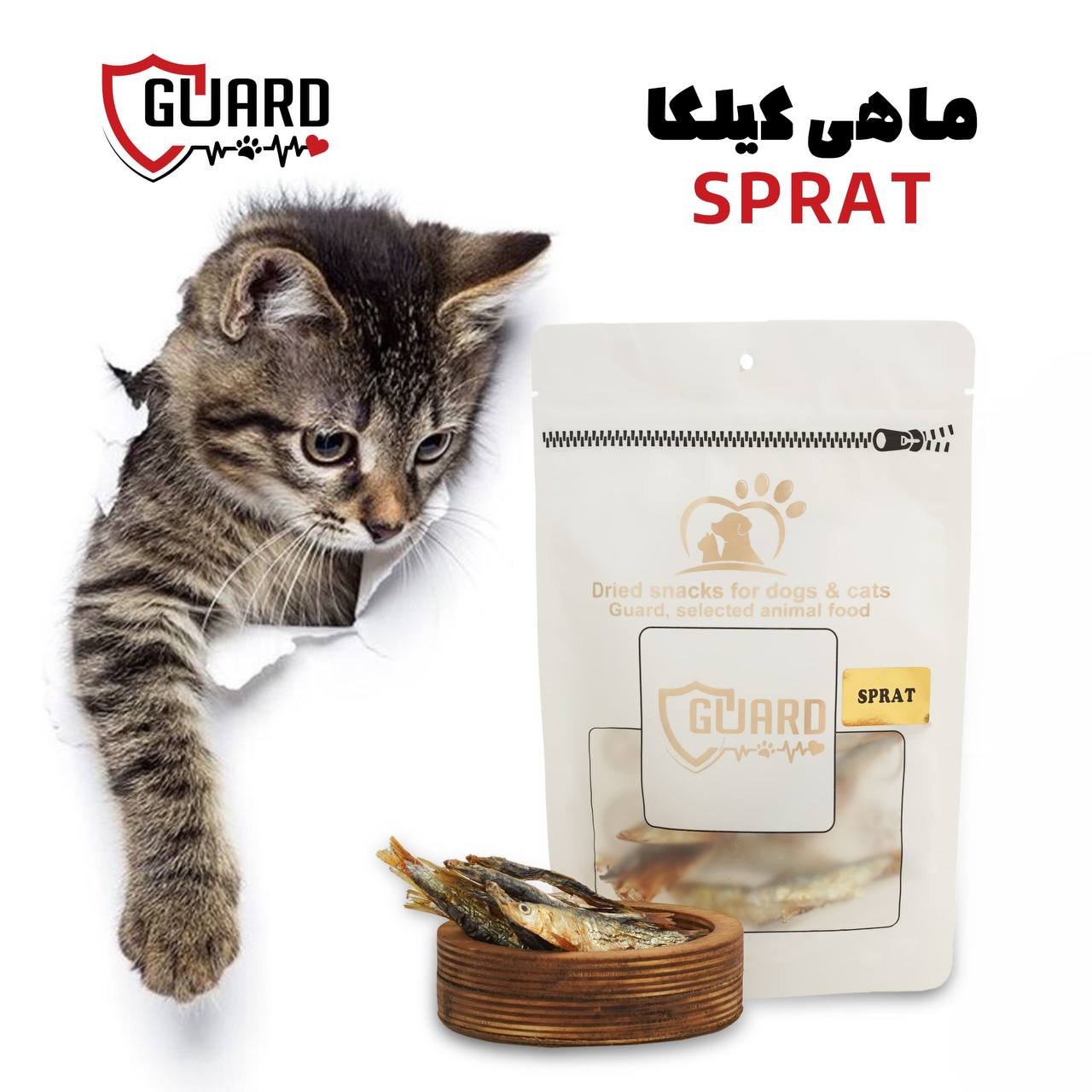 تشویقی ماهی کیلکا گارد مناسب سگ و گربه