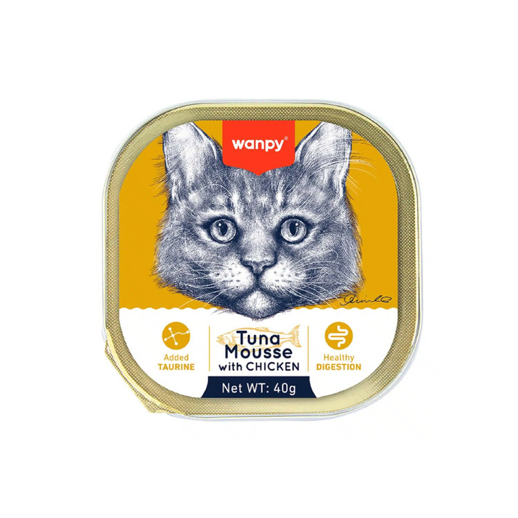 ووم گربه ونپی با طعم ماهی تن و مرغ مدل پته ای 40 گرم