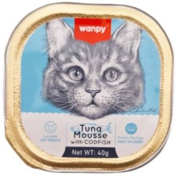 ووم گربه ونپی با طعم ماهی کاد و تن مدل پته ای 40 گرم